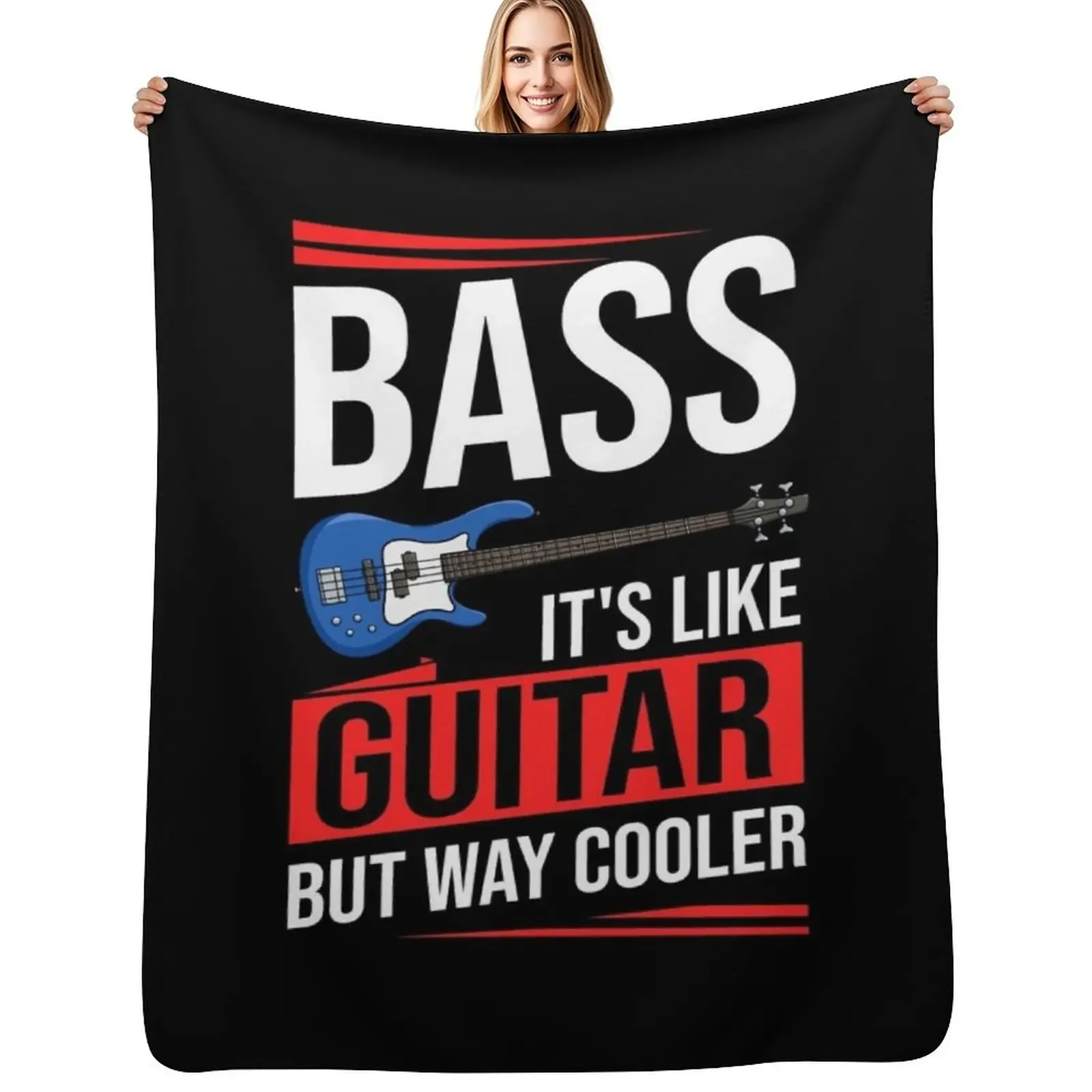 

Bass Guitar Bassist Guitarist Acoustic Electric Throw Blanket Bed linens Polar Luxury St Sofas Blanket