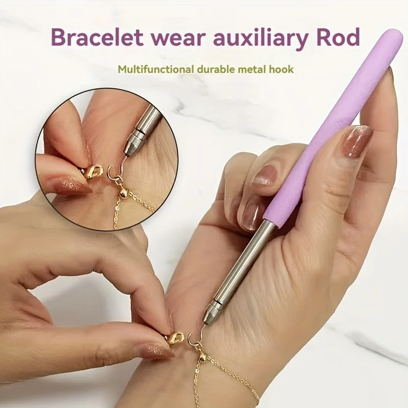1PC Random Color Bracelet Helper Tool Fast Wear Jewelry Clasp Aid Quick Hook Unfasten Zipper Craft Tie Equipment Pliers
