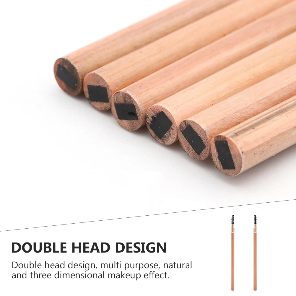 

2Pcs Eyebrow Pencils with Brush 2 in 1 Brow Pencil Dual Tip Long Wearing Waterproof Natural Look Makeup Pen Eyebrow Pencils
