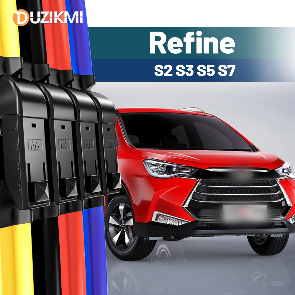 

For JAC Refine S2 S3 S5 S7 2013-2023 2014 2015 2016 2017 2018 2019 2020 2pcs Front Windshield Windscreen Wiper Blades Red Blue