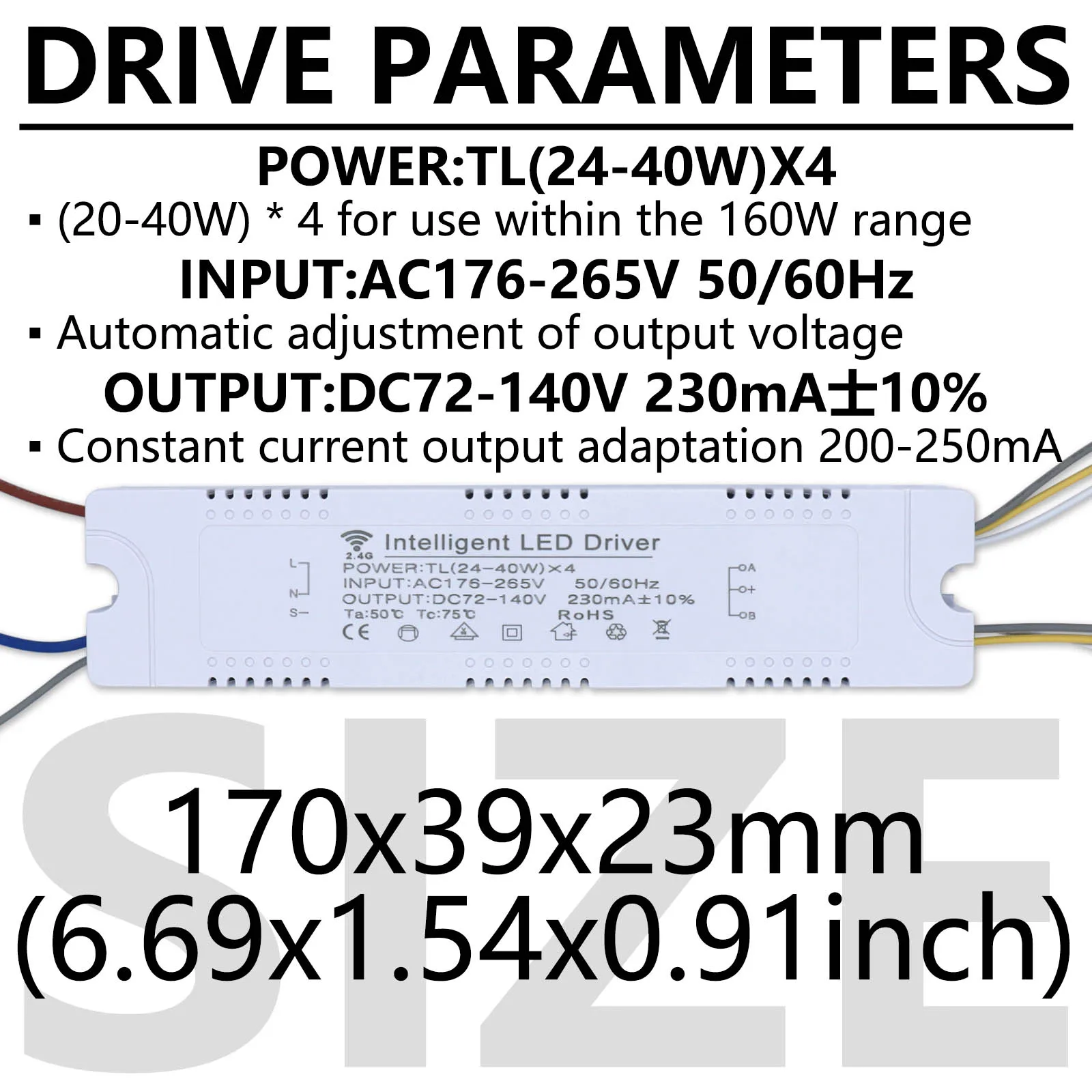 2.4G RF pilot inteligentny sterownik LED (20-40W)X4 (40-60W)X4 220mA 230mA transformator oświetleniowy do sterownika ściemniania LED