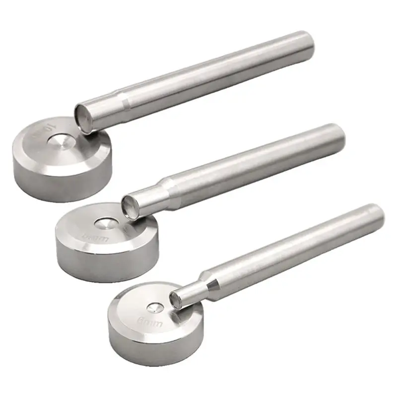 ABAH-Cap Rivet Setting Tool Kit With Punch Setter And Base For Leather Craft DIY 6/8/10Mm Aperture For Installing Rivets 8Mm