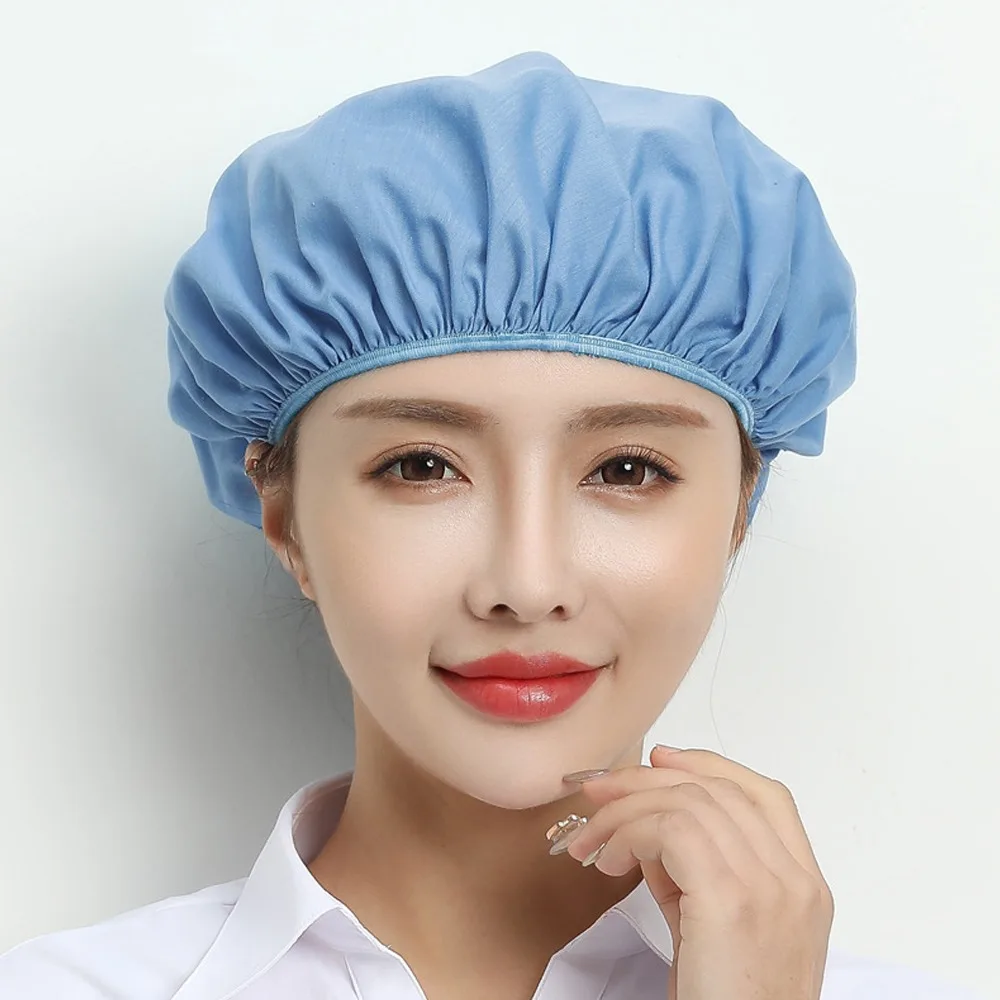 Durable Elastic Workshop Work Hat Smoke-proof Dust-proof Chef Hat Breathable Hair Fall-proof Work Wear Food Factory
