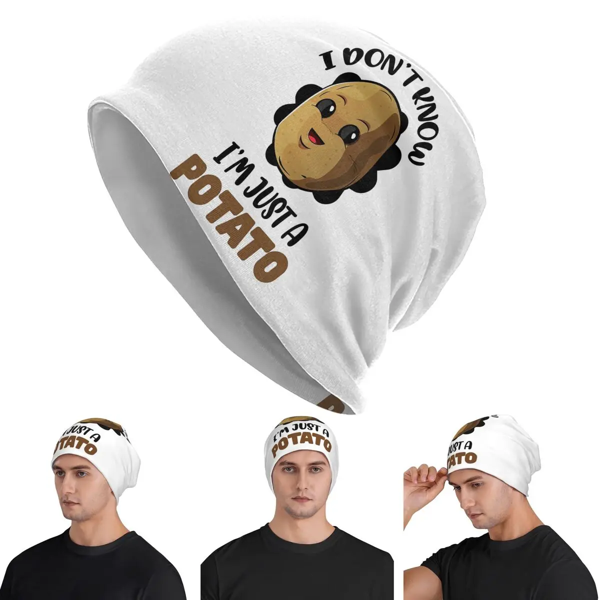 

I Don't Know I'm Just A Potato - Potato Lover Gift Skullies Beanies Hats Autumn Winter Outdoor Cap Knitted Bonnet Caps Adult
