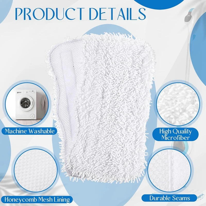 10PCS Microfiber Steam Mop Replacement Pads   For Shark S3101 S3102 S3250 S3251 Steam Mop  Washable Reusable Mop Cloths