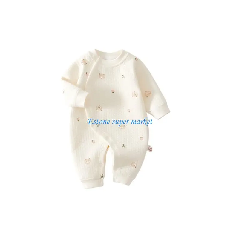 090B Baby Jumpsuit Long Sleeve Jumpsuit Bodysuit Newborns Boy Girl 3 Layers Romper Autumn Costume Clothes for Infant 0-2 Year