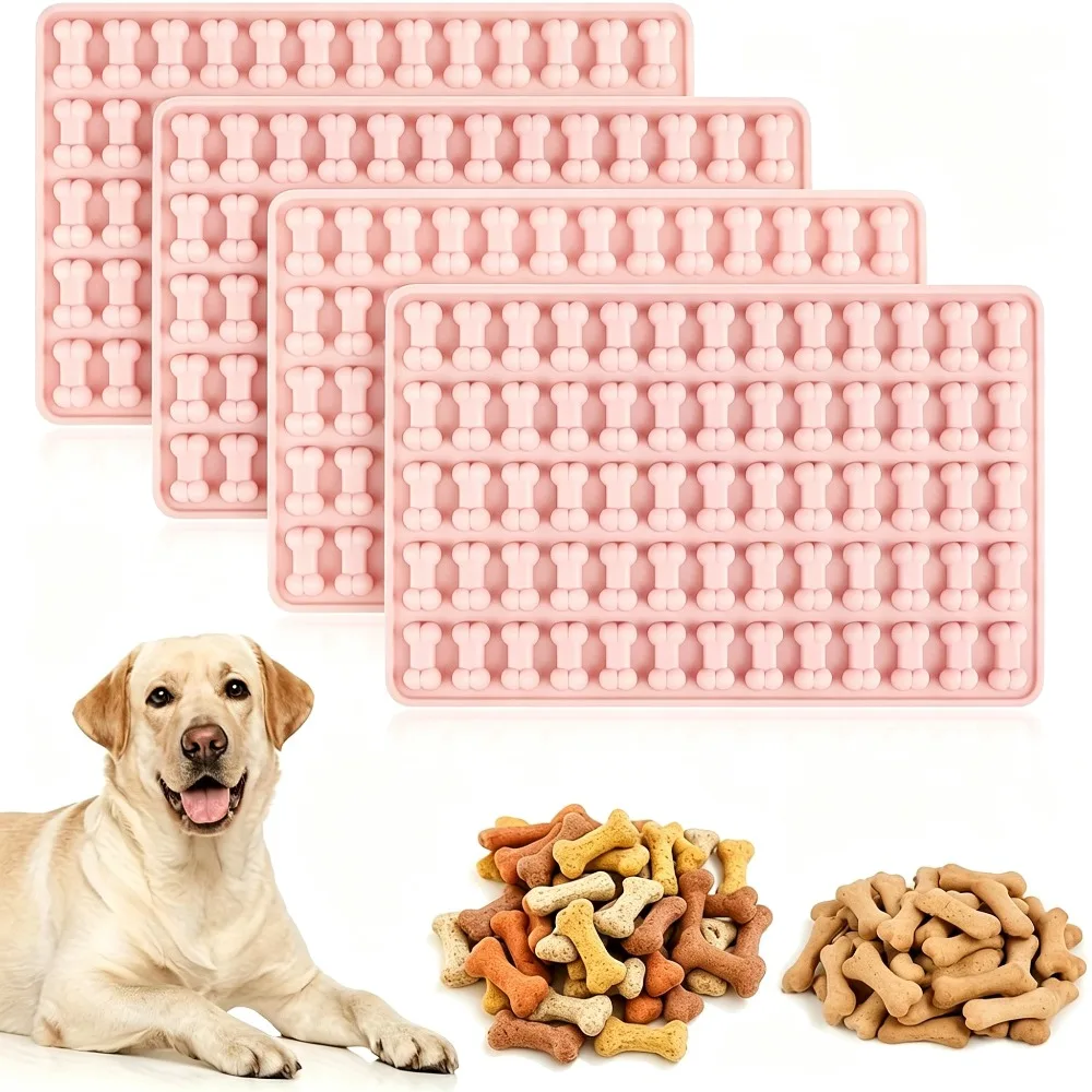 2 PCS Silicone Dog Treat Molds - Mini Bone-Shaped Cookie, Chocolate, Cube of Ice, Candy Mold for Pet Treats