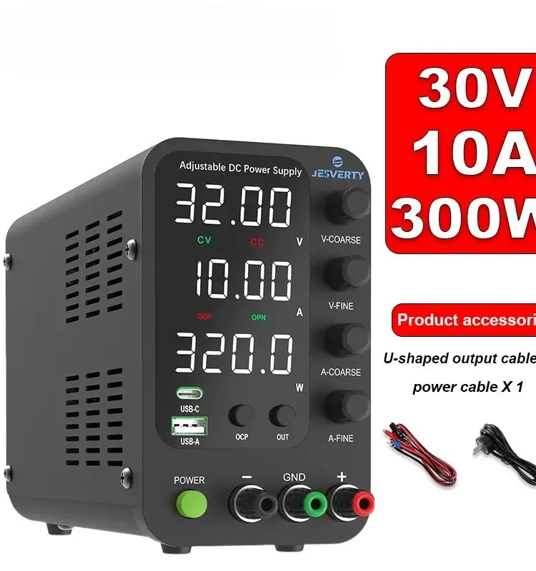 NEW 30V10A Switching Bench Power Supply with 20W USB Type-C Charge, 4-Digit LED Display SPS-3005 3010 6005V