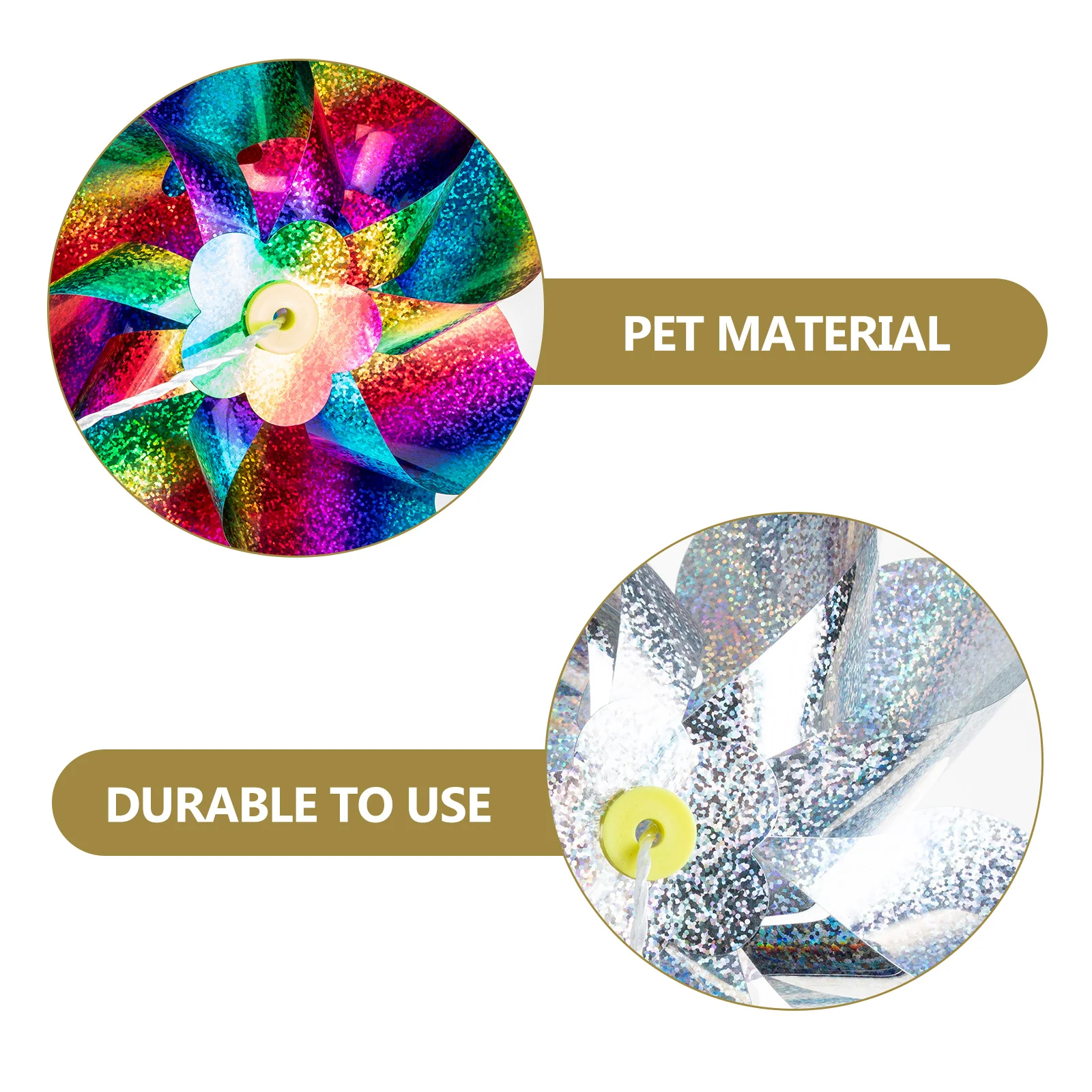 

Sparkly Holographic Pinwheel String Outdoor Bird Windmill Reflective Rotating Garden Yard Animal Repellent Device Farm Orchard