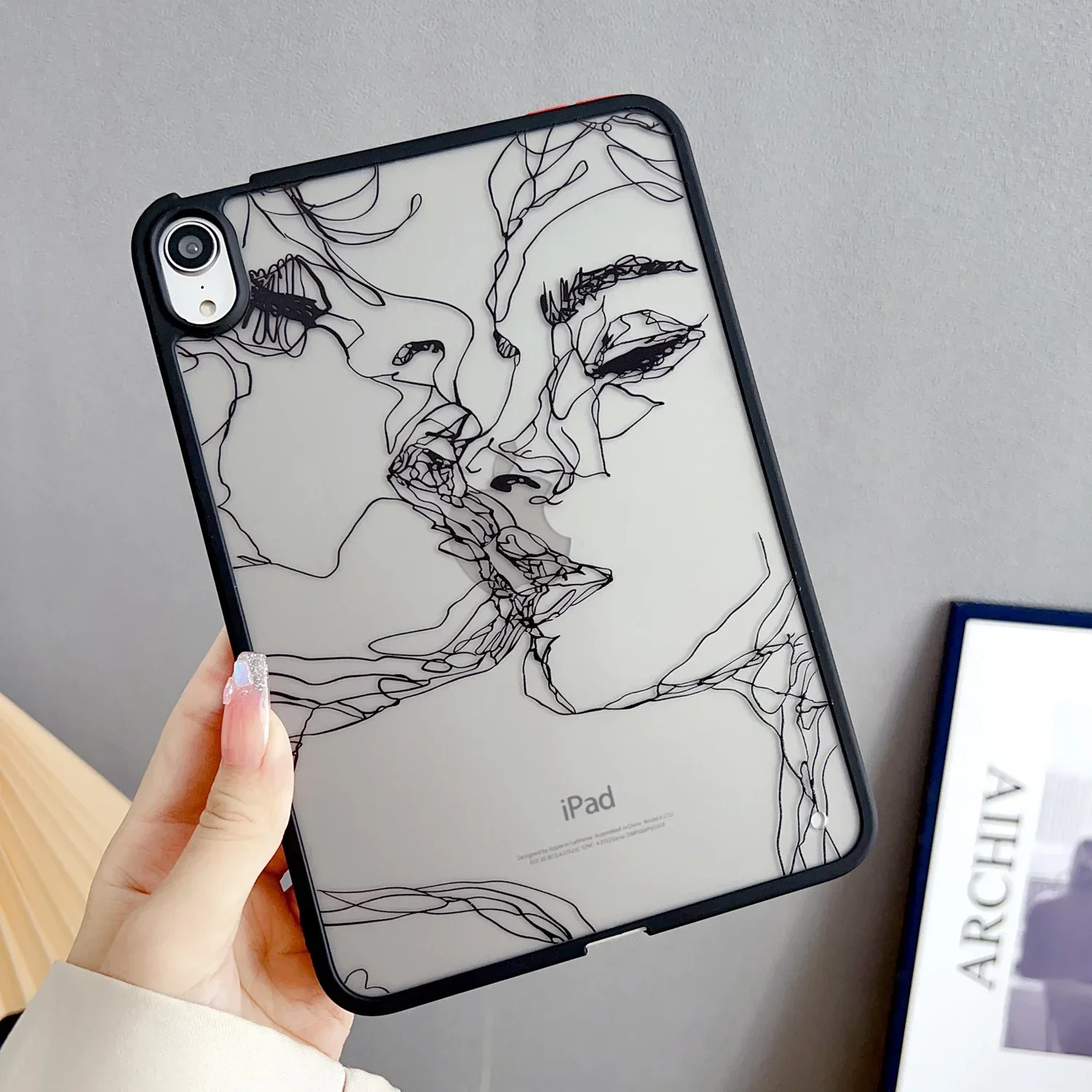 

Матовый чехол для планшета с рисунком Skin-feel для iPad 2025 Air 5 4 3 Pro 10,9, 11 дюймов MINI 6 7 8 9 10-го поколения, твердый чехол