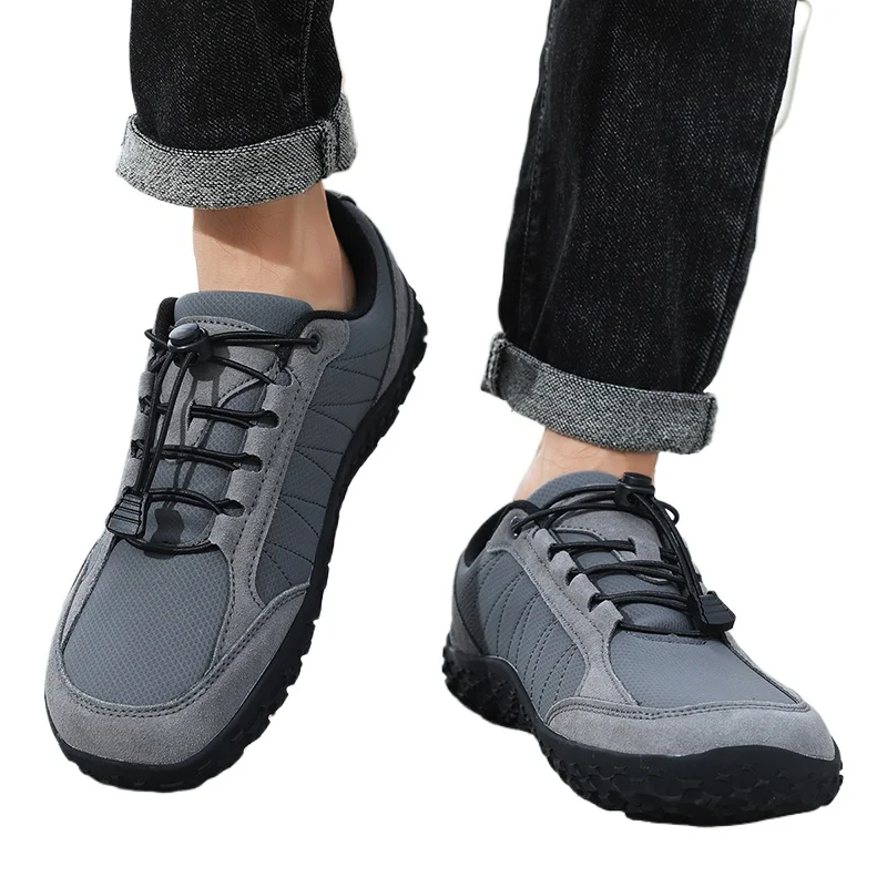 

New Unisex Barefoot Wide Toe Shoes Women Men Artificial Leather Minimalist Sneakers Adjustable Slip on Walking Shoes Trainer Men