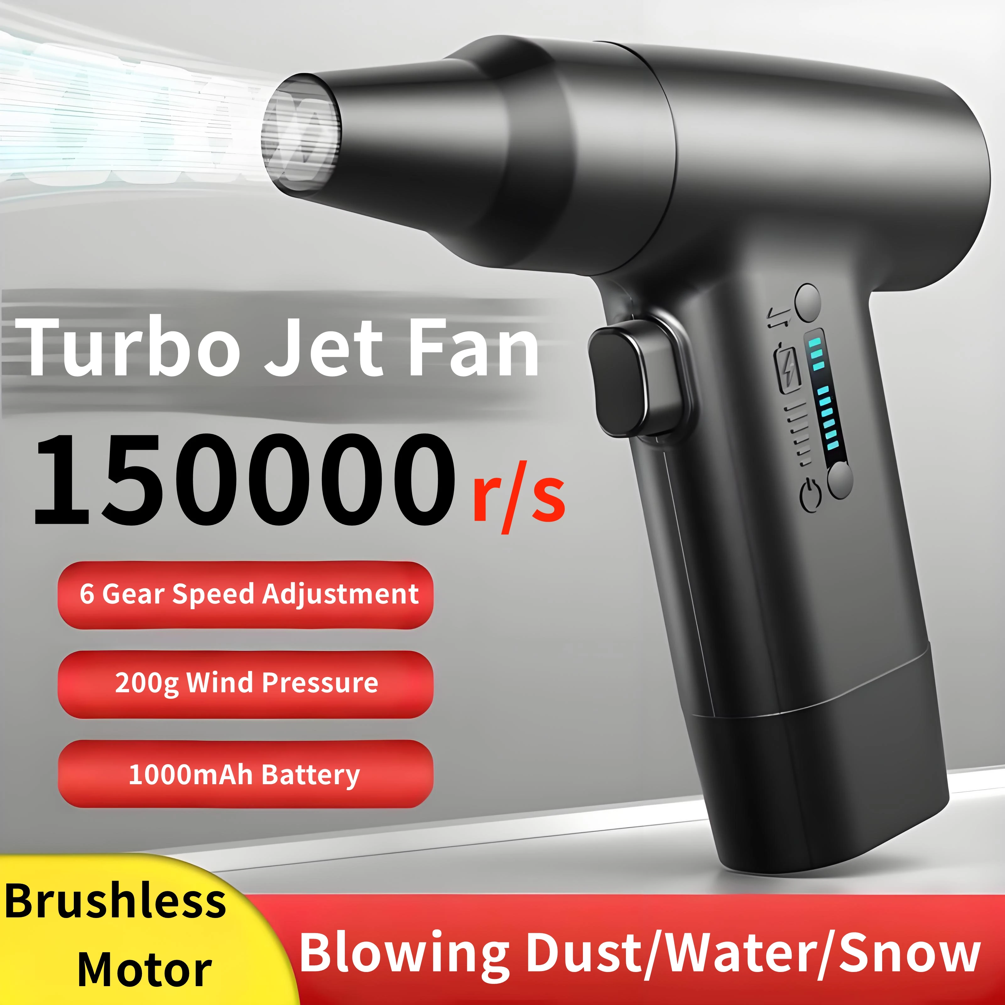 

150000RPM Turbo Fan Blower Brushless Rechargeable Air Blower Strong Wind Air Pressure Vacuum For Car Cleaning Turbo Jet Fan