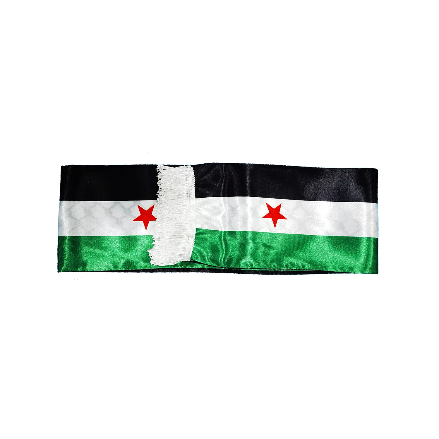 Syria Satin Scarf 15*150cm The Syrian Arab Republic Syrian three Star Scarf Banner