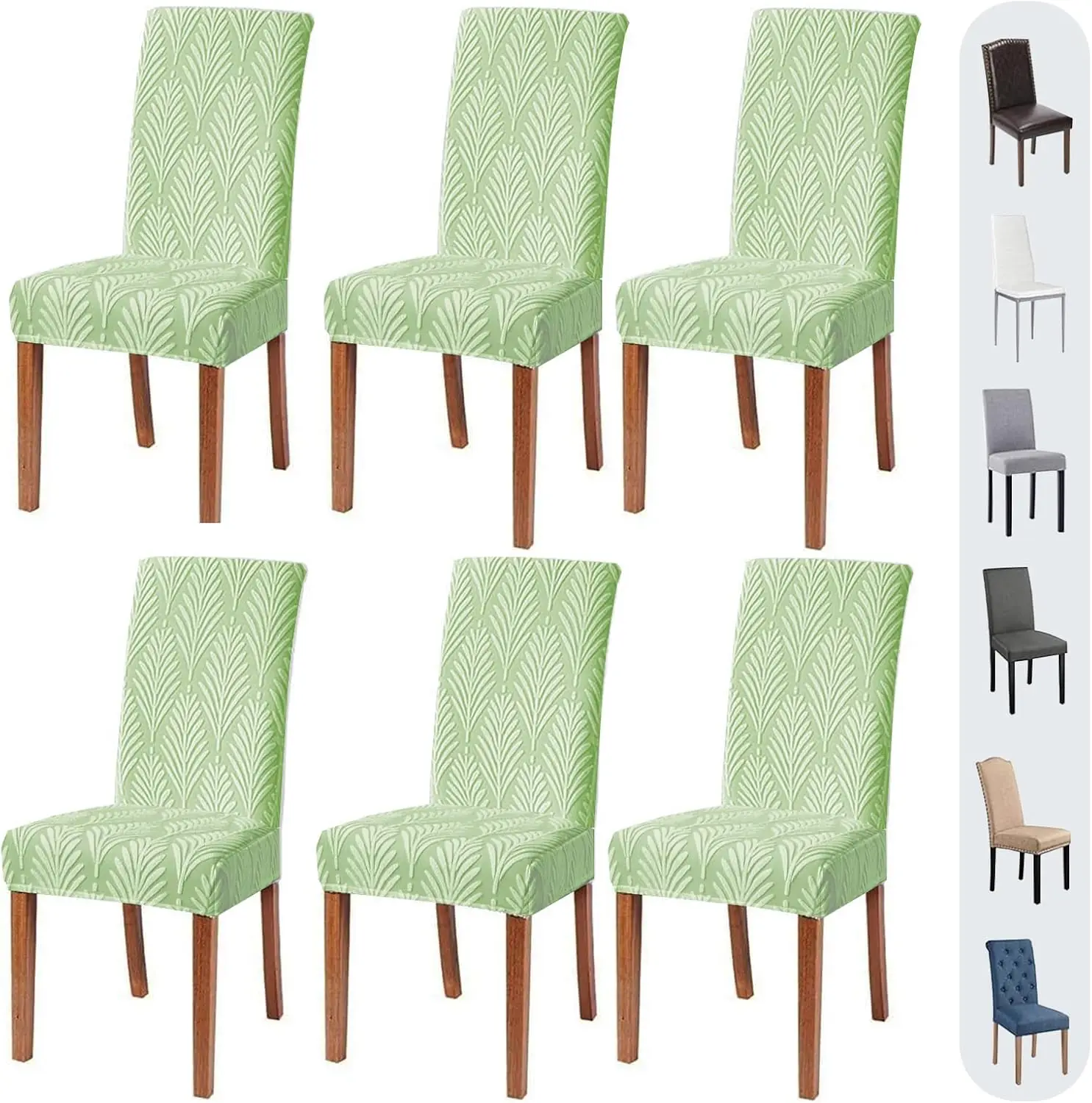 

Chair Covers For Dining Chairs, Dining Room Chair Covers Set Of 6, Stretch Kitchen Chairs Covers, Removable Washable Dining