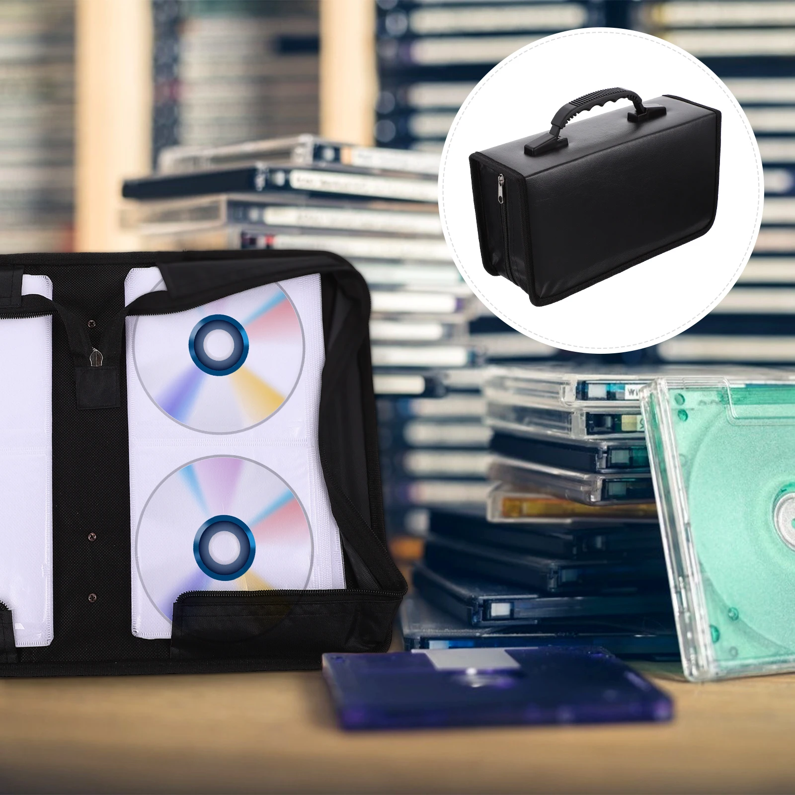 

CD Case Holder Large Capacity Bag DVDs Storage Wallet Disc Protector Zipper CD Rack Pouch Dust Proof Portable