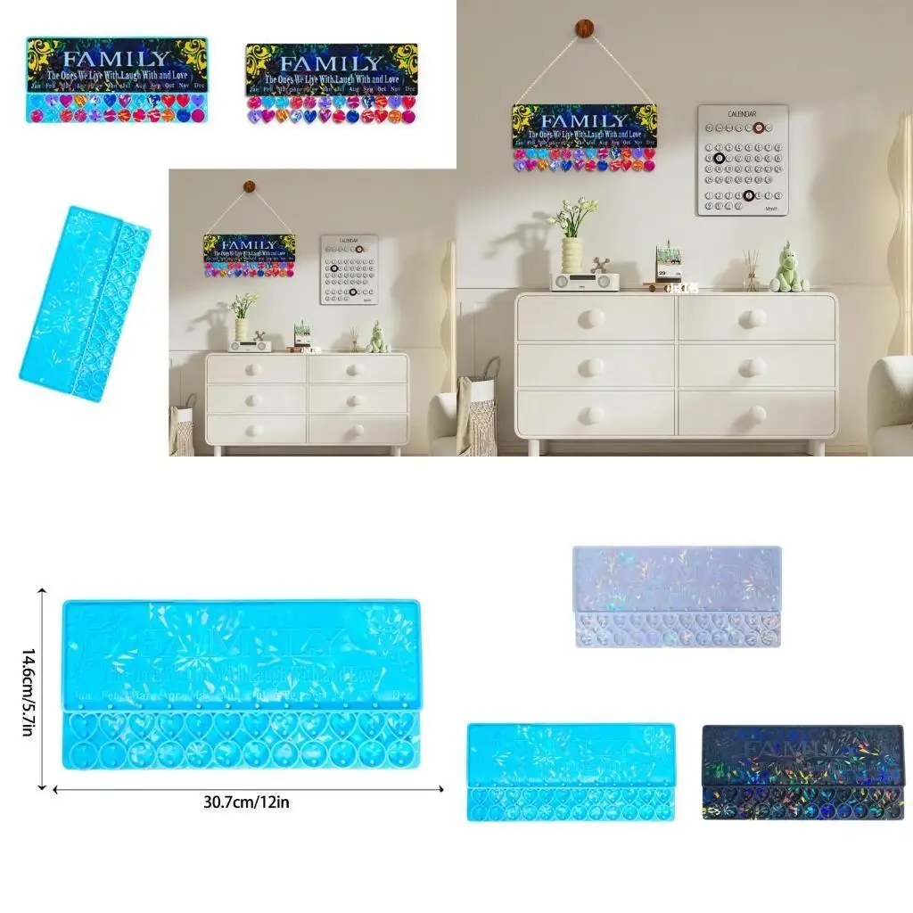 

J78F Wall Calendar Molds Wall Hanging Ornament Mold Silicone Material for Hand-Making