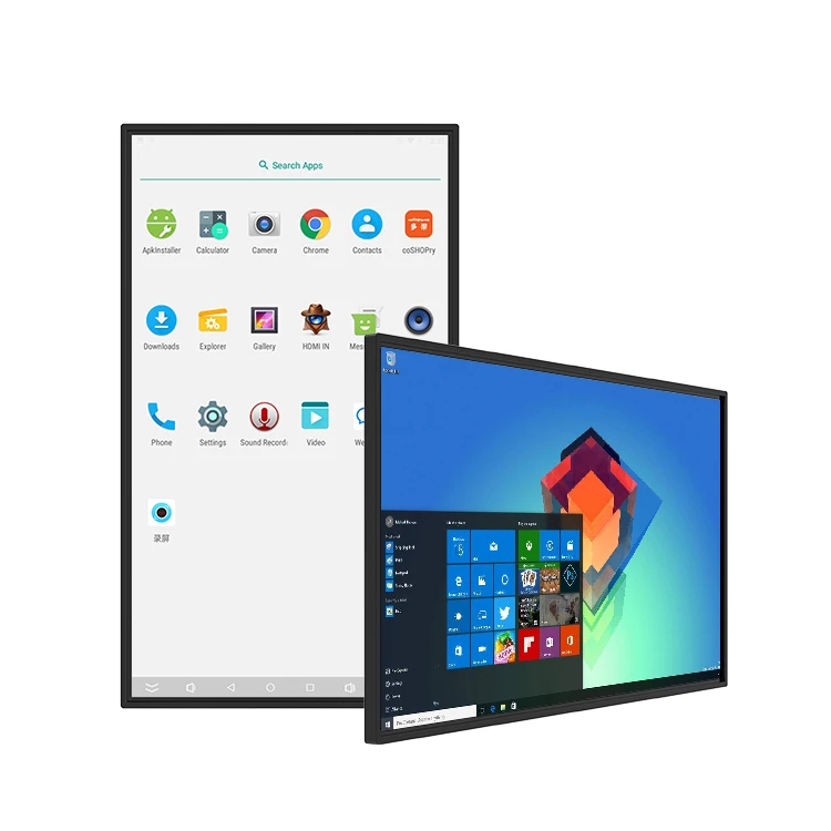 43 Inch Narrow Side Wall Mount Touch Vertical ultra hd 4k Player Elevator Ad Display LCD Multimedia Digital Advertising Screen