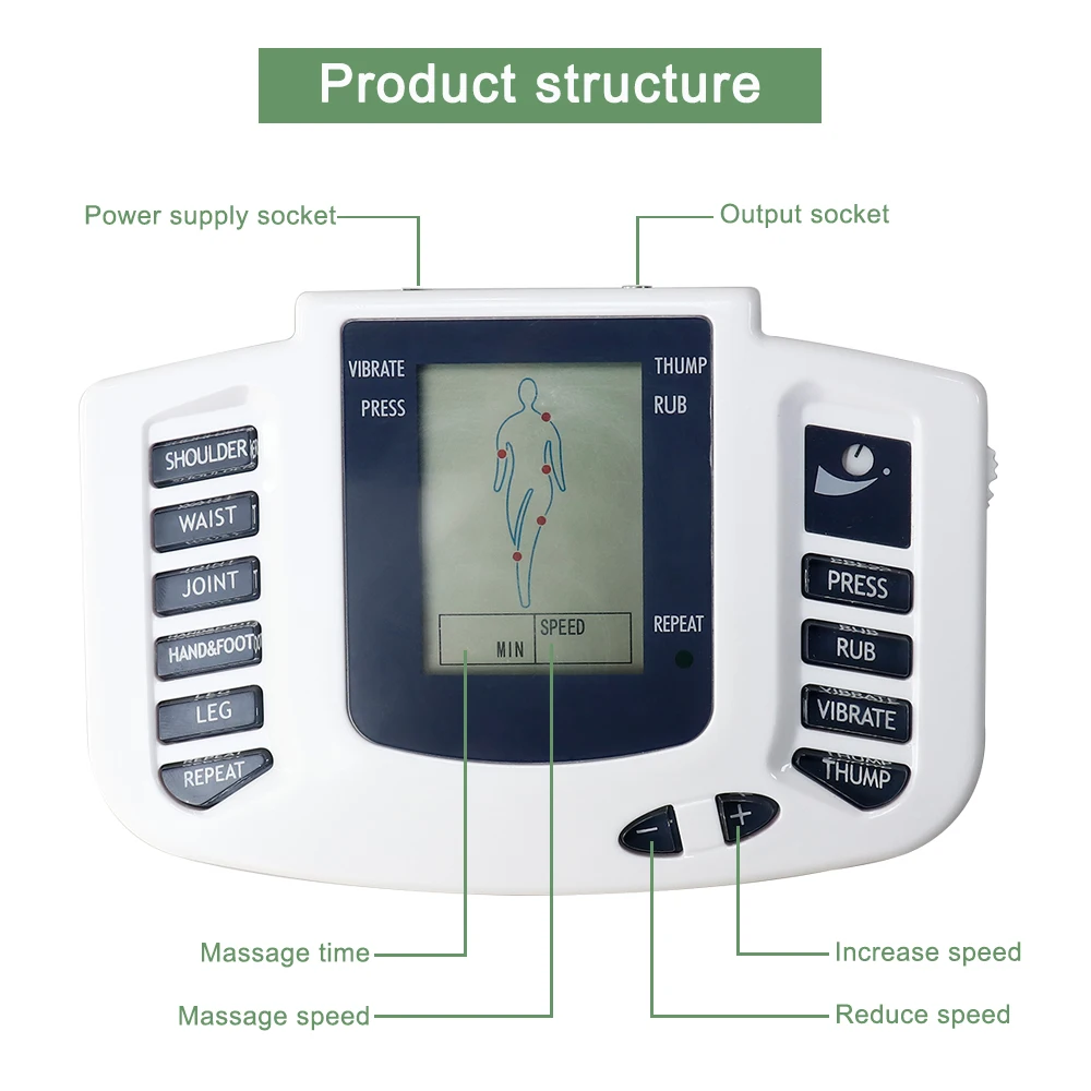 Electric Full Body Tens Massage Acupuncture Therapy Massager EMS Muscle Stimulator Meridian Physiotherapy Pulse Slimming Massage