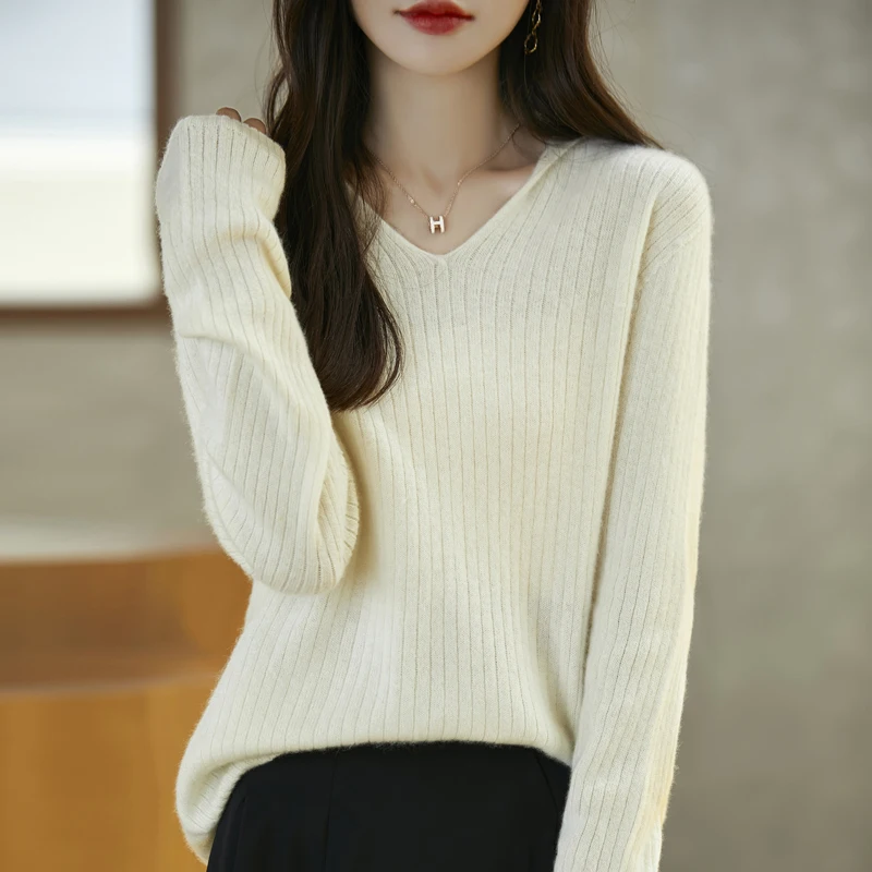 2024 Autumn/Winter New Women's Hooded Knitted 100% Pure Wool Versatile Fashion Woolen Sweater