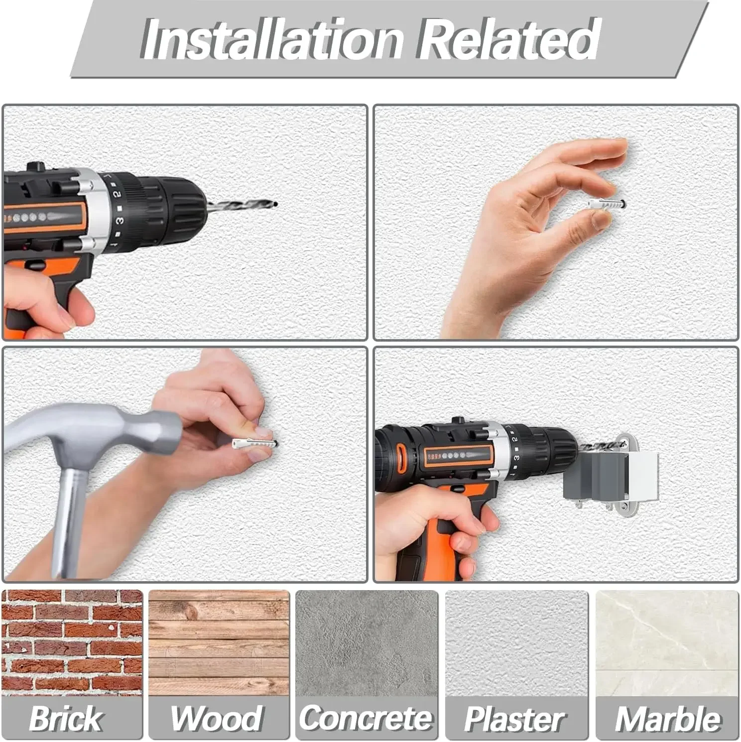 10/1 قطعة الحائط ممسحة كليب حامل ممسحة المنظم رف مع فرشاة المسمار مكنسة شماعات السنانير مقاوم للماء الحمام الرف اكسسوارات