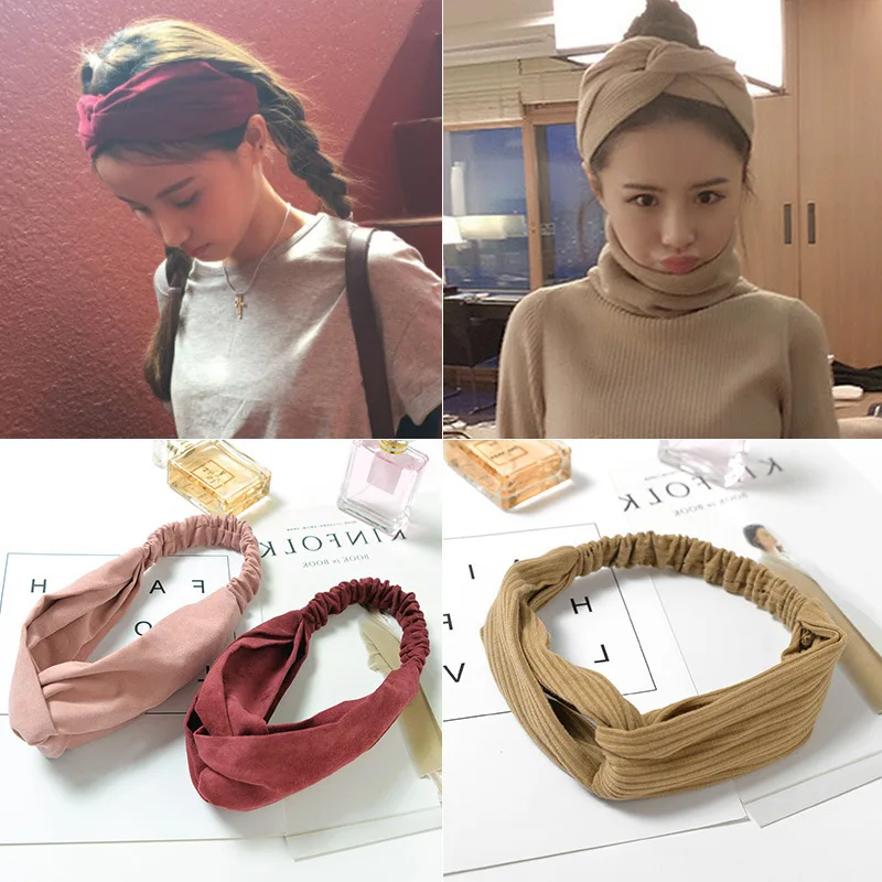 

Fashion Women Girls Elastic Cross Hair Band Knitted Autumn and Winter Headband Turban Bandage Bandanas HairBand Hair Accessories