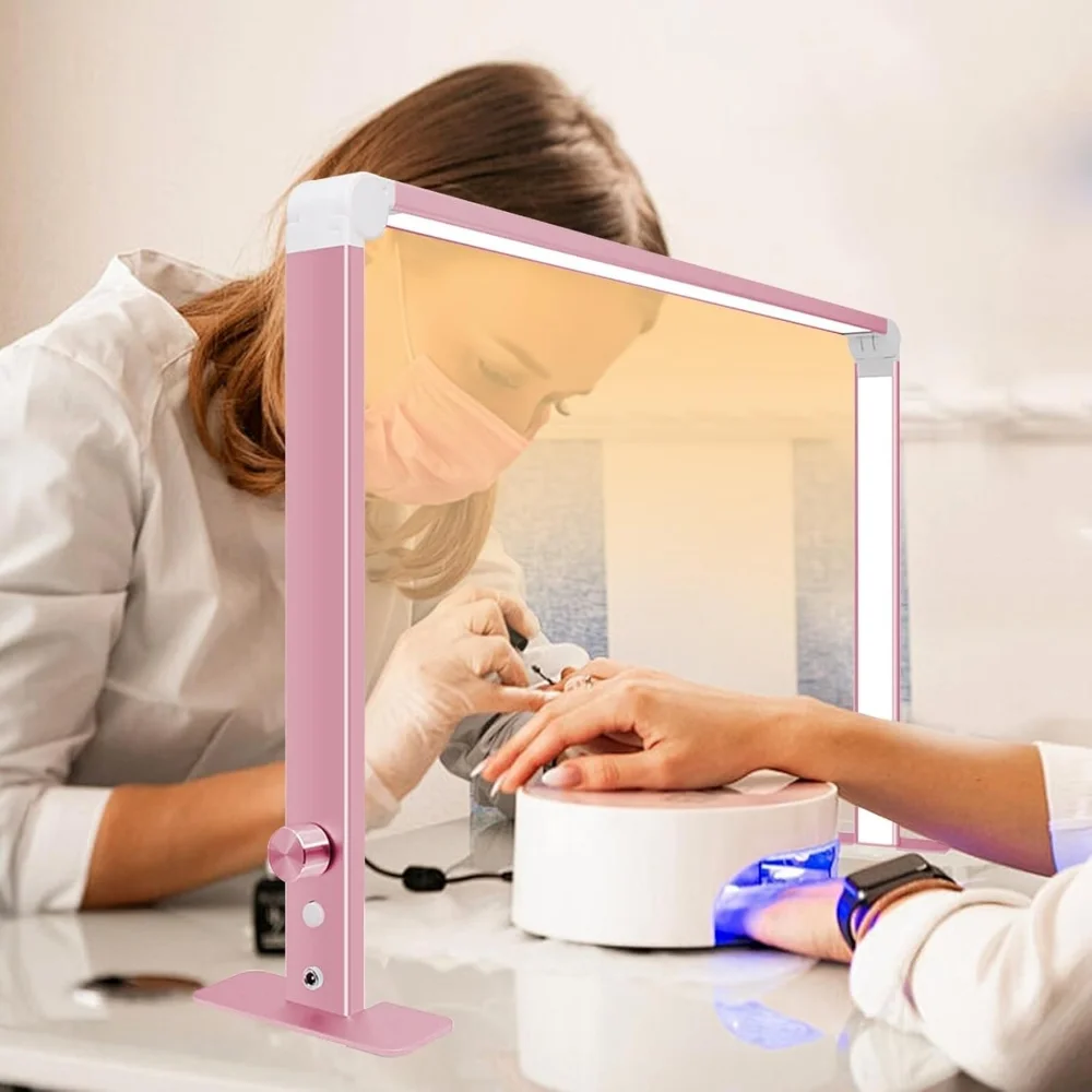 

Квадратная складная настольная лампа для ногтей, светодиодная лампа в форме полумесяца для ногтей с 3-цветной температурой 4000–6500 К и яркостью