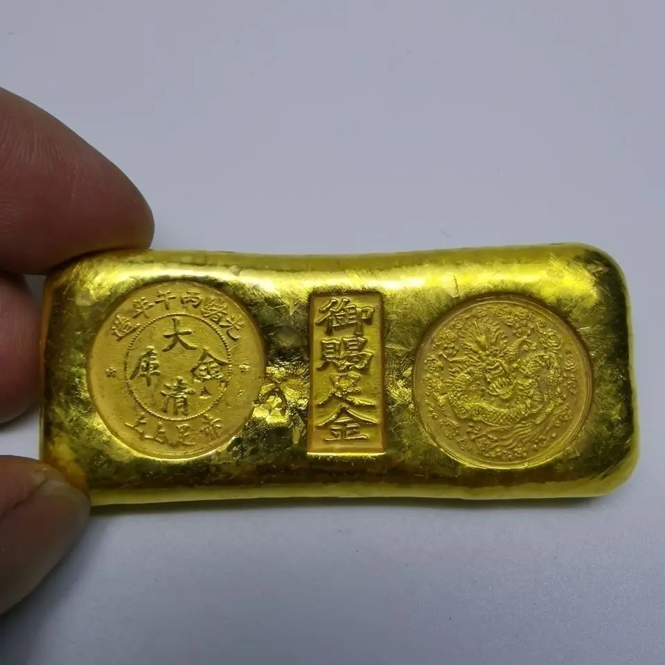 Special price for Republic of China gold ingots,  bars, Qing Dynasty  bars,  ingots, brass gilded, Republic