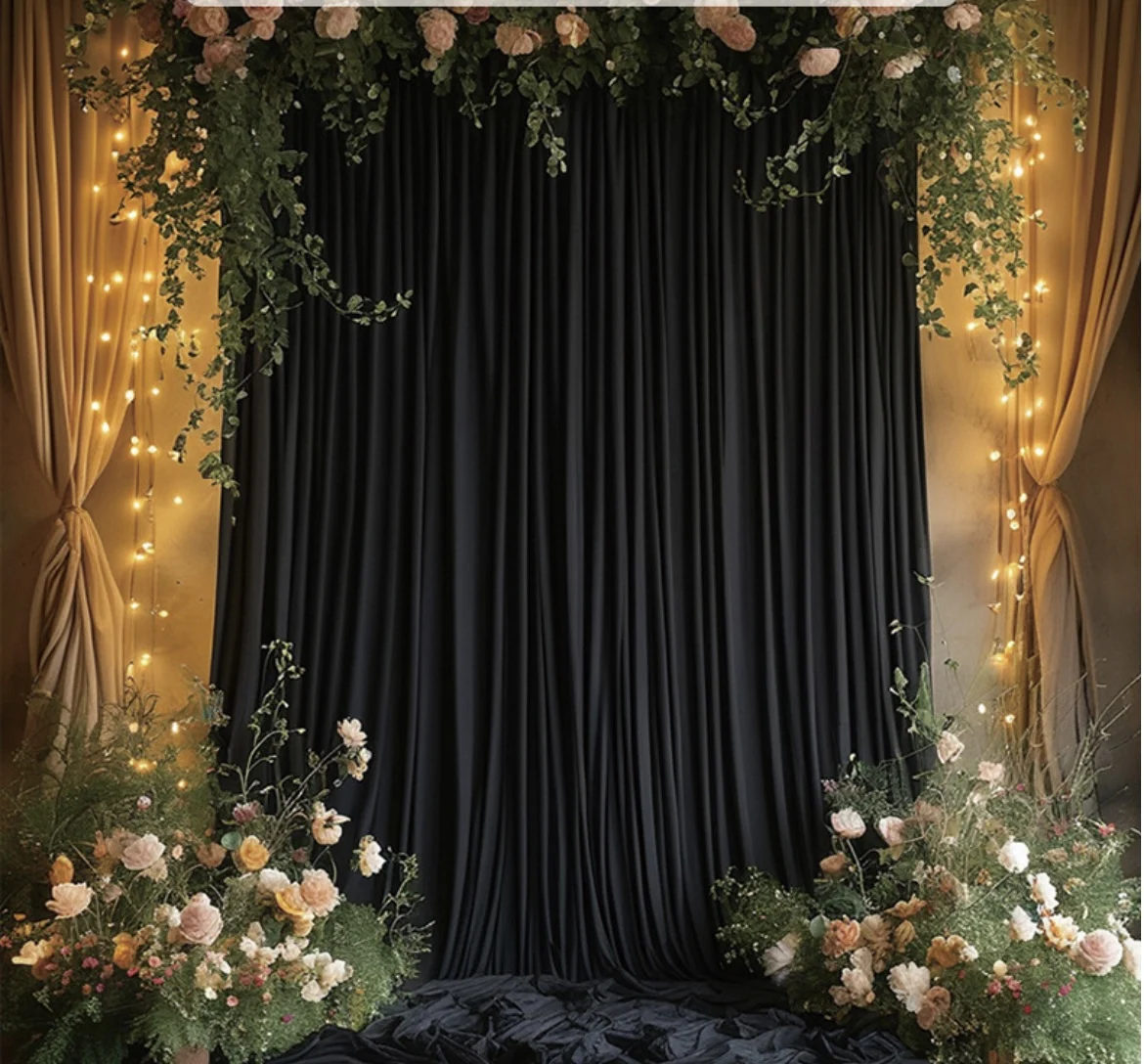 

Черный матовый фон, занавеска для вечеринки, свадебная фотография, шторы из лайкры, фон, драпировка, украшение для детского душа, церковный детский душ