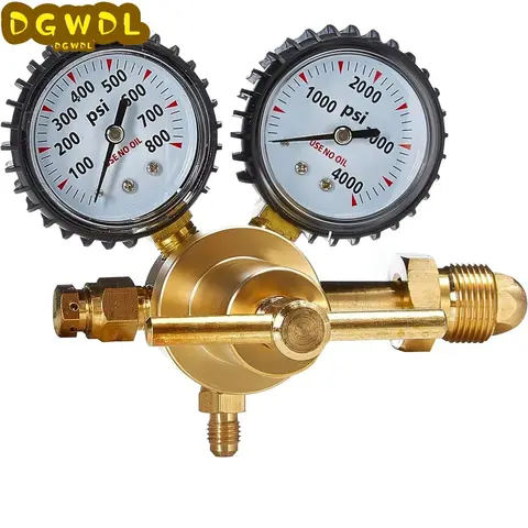 1/4 황동 질소 조절기 0-800PSI 가스 감압 밸브 연결 게이지 CGA580