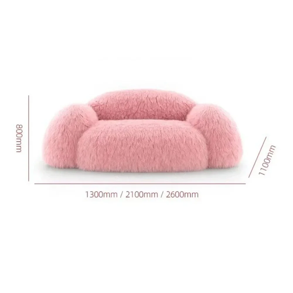 Różowa, długa, wypchana sofa Puffs Light Luxury Nordic Lazy Plus Size Couch Banquet Design 3-osobowa sofa Inflavel Muebles Furniture