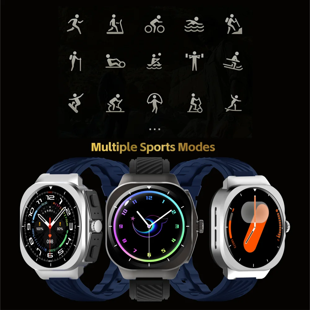 696 มิวสิค เมน วูแมน 2 in 1 หูฟังสมาร์ทวอทช์ ตัวเรือนโลหะ กันน้ำระดับ IP68 ควบคุมด้วยท่าทาง นาฬิกาออกกำลังกาย วัดอัตราการเต้นของหัวใจ ชุดหูฟังสมาร์ทวอทช์