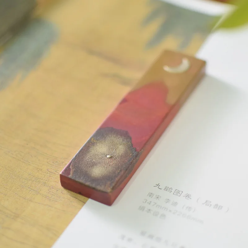 Calligraphy Special Ruler Red Copper Inlaid Silver Ruler Paper Pressed Pen Holder Chinese High grade Calligraphy and Painting Su