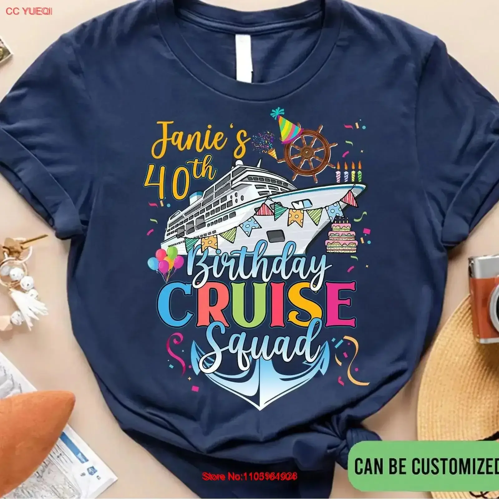 

Персонализированная футболка с круизным отрядом на день рождения, одинаковые комплекты для семьи на 50-летие, винтажная стильная повседневная уличная одежда