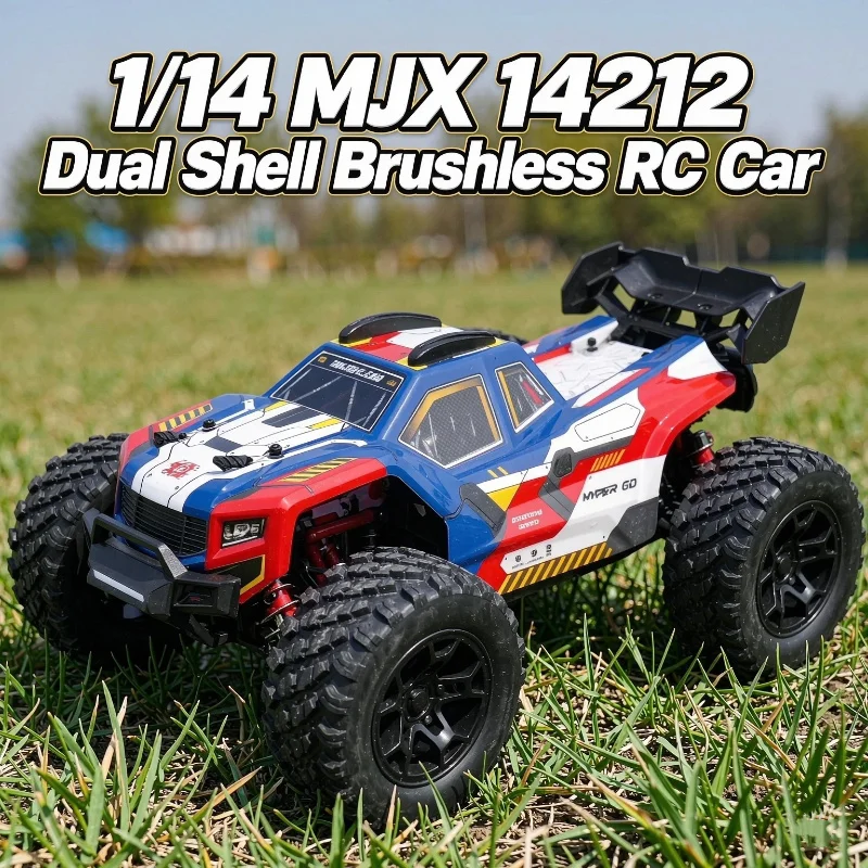 New 1/14 MJX 14212 Double Shell Brushless Racing Remote Control Car Desert High Speed Bigfoot Electric RC 4WD Off-Road Model Toy
