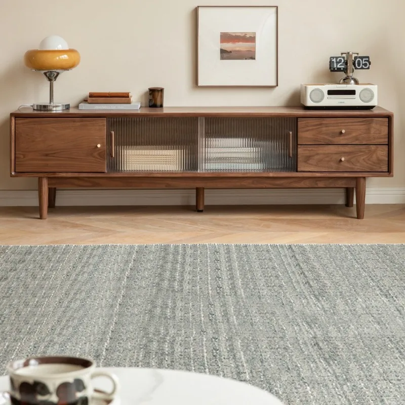 

Solid wood home TV cabinet New Chinese living room floor cabinet Black walnut modern simple locker Drawer audio-visual cabinet