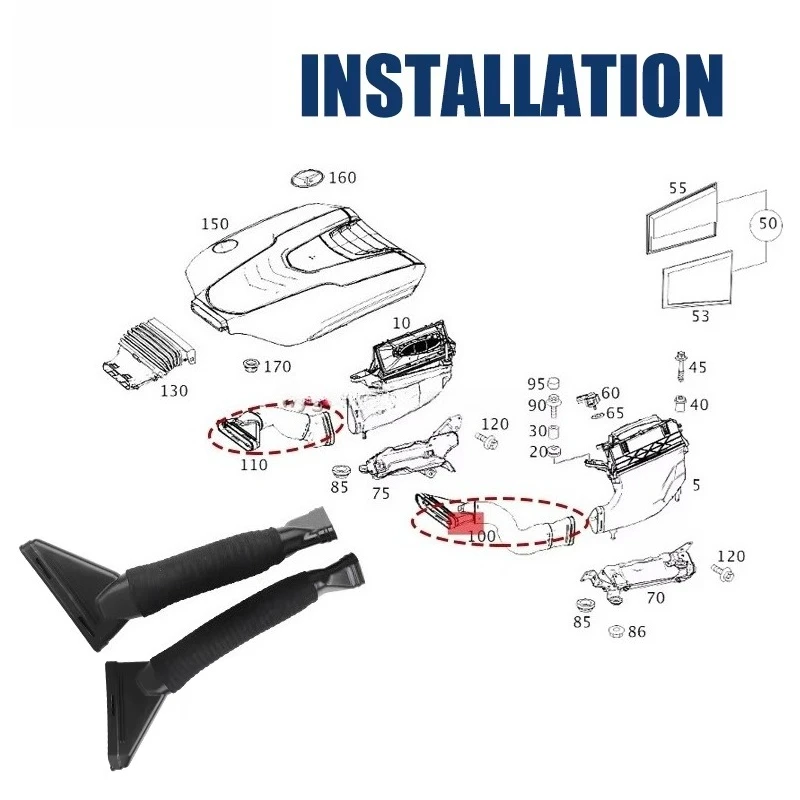 Auto Air Intake Pipe Inlet Duct Hose for Mercedes-Benz S350 BLUETEC A6420947797 A6420947897 view 3