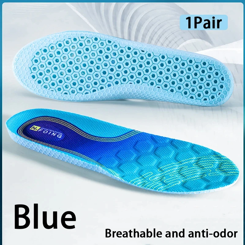 

1 пара летних охлаждающих стельок для мужчин, спортивные амортизирующие подошвы для бега, дышащая стелька для обуви, подушечки для обуви из пены с эффектом памяти