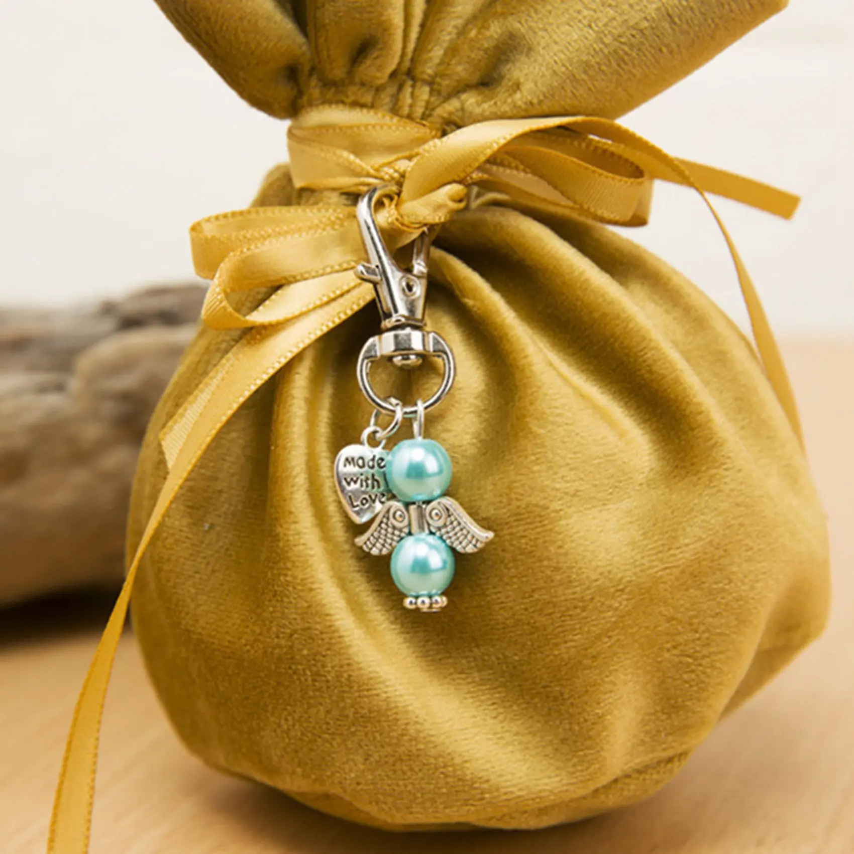 

ABPQ-96 Baptism Sets Favor Souvenir Favors Guardian Wedding Angels + Organza Bags + Baptism Gift Pendants