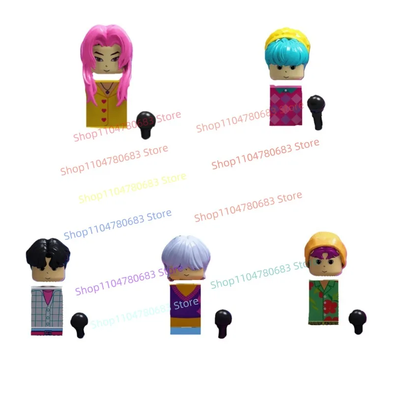 MOC Building Block Style Girl Group Boy Band Assembly Model Figurines Mini Doll Anime Cartoon Decorative Toys Gifts Collectibles