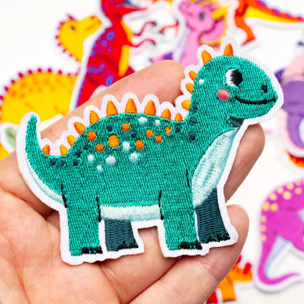 Dinosaur Embroidery Patch Cute Cartoon Animal Car Decoration Accessories