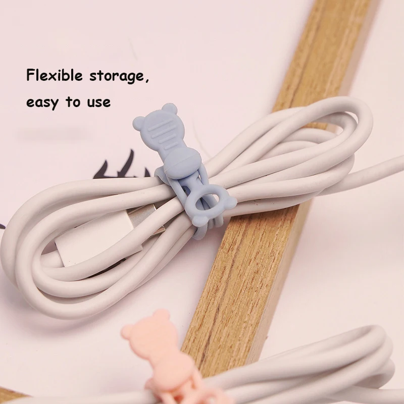 Silicone Data Cable Storage and Bundling Power Cord Finishing Bag Cable Organizer