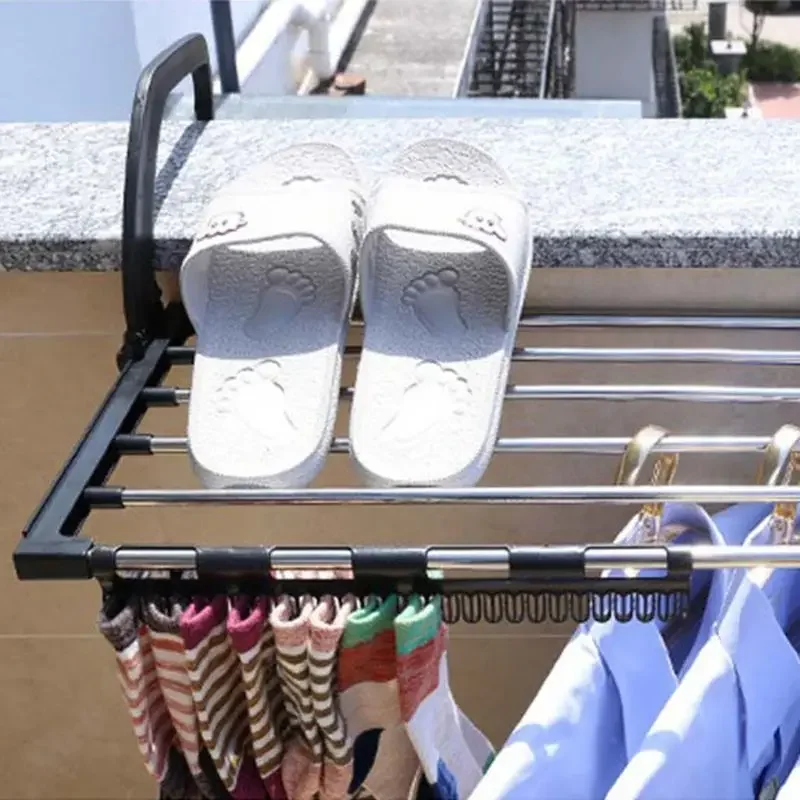 Folding Shoes Towel Radiator Towel Clothes Folding Pole Airer Dryer Drying Rack 5 Rail  Holder  Decoration Accessories