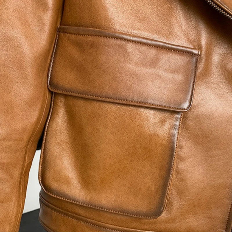 Abrigo corto de cuero templado para mujer, chaqueta gruesa Retro informal, prendas de vestir ajustadas, moda femenina, otoño e invierno, nuevo, 2024