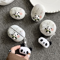 For Huawei Freebuds 5,Cute Cartoon panda pattern design headphone Cases with KeyChain For Huawei Freebuds 5i 4 4i pro pro2 pro3