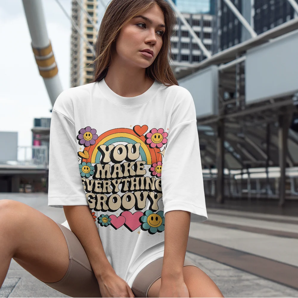 

Comfortable Women's Printed T-shirt "Rainbow Pattern T-shirt" Fashionable Comfortable T-shirt Women's Top