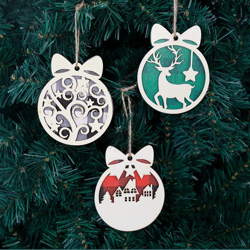 Wooden Christmas Tree Pendants,Home Decorations