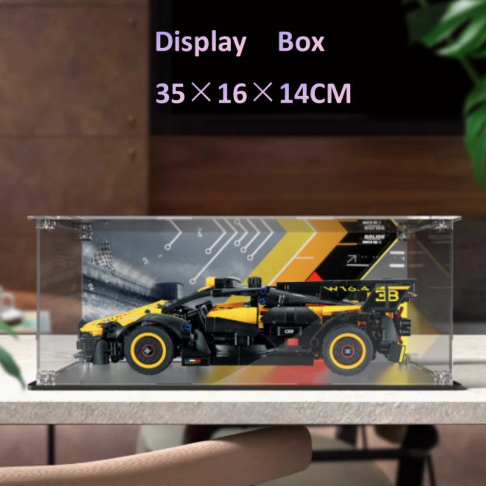 

Акриловая витрина для Lego Bricks 42151, витрина для модели строительного блока Bolide, пылезащитная прозрачная коробка для хранения 35 × 16 × 14 см