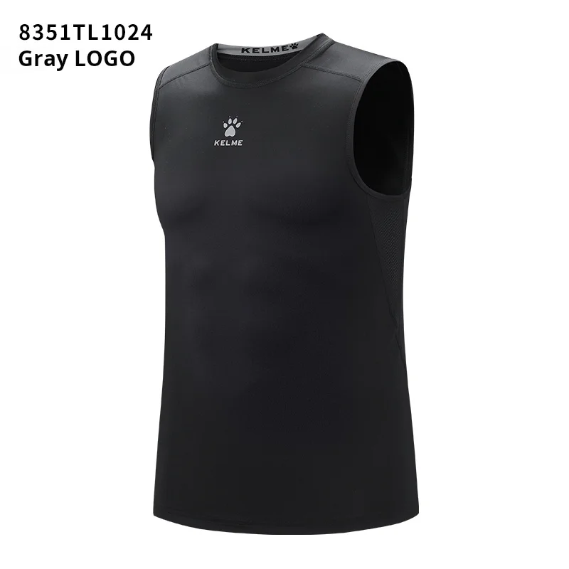 Kelme Men's Sleeveless Fitness T-shirt High Stretch Breathable Tights Training Sports Quick Dry Vest Outdoor Running Vest