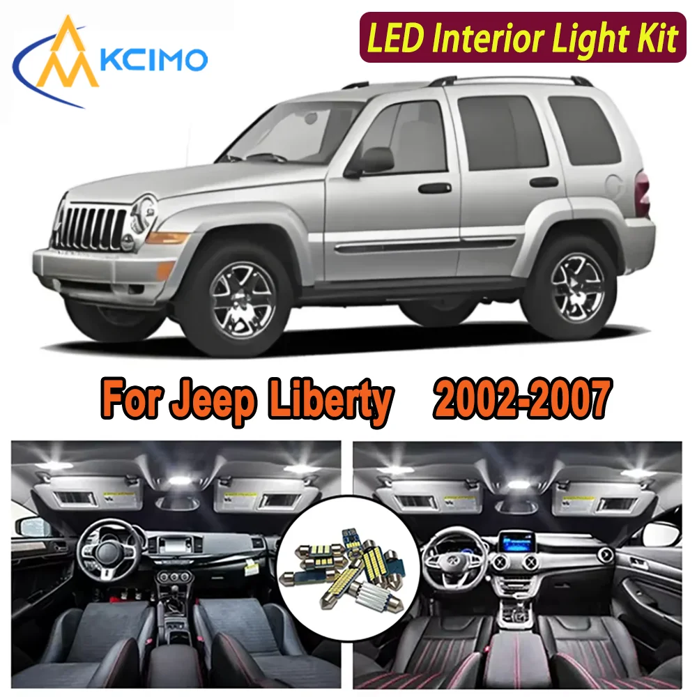 

Kcimo LED For Jeep Liberty (2002-2007) Premium Bright LED Interior Dome Map Trunk Light Kit Car Led Lamps Car LED Lights Canbus
