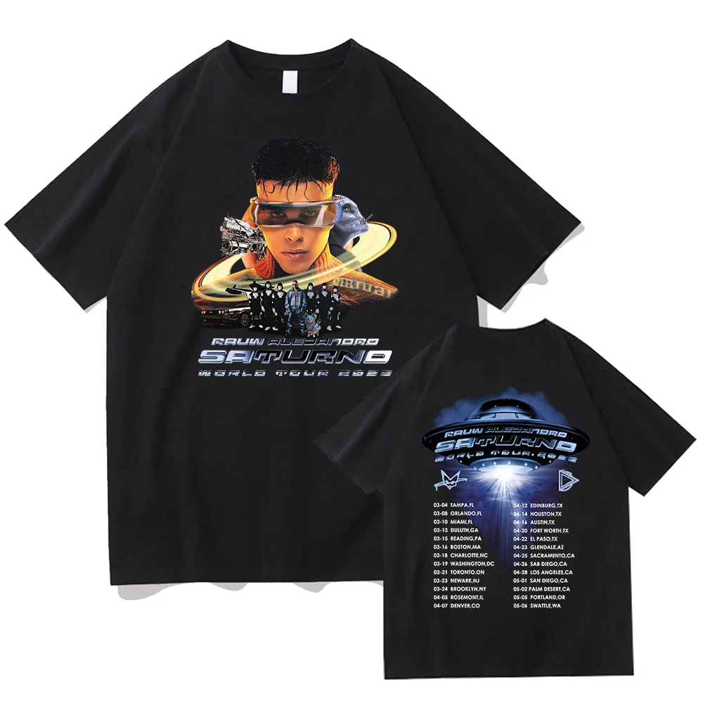 2023 Rauw Alejandro Saturno World Tour Graphic Shirt Unisex Y2K Clothes Tops